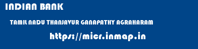 INDIAN BANK  TAMIL NADU THANJAVUR GANAPATHY AGRAHARAM   micr code